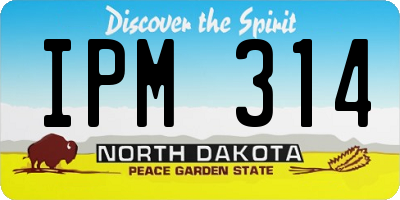 ND license plate IPM314