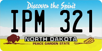 ND license plate IPM321