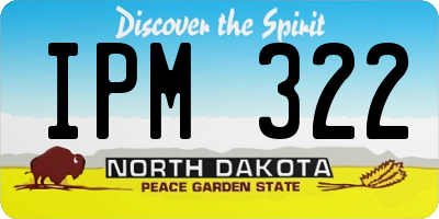 ND license plate IPM322