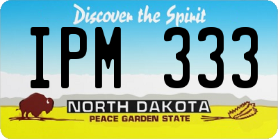 ND license plate IPM333