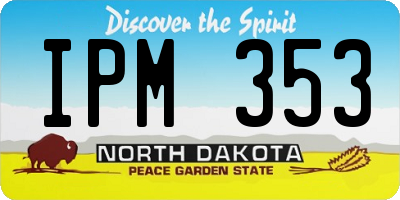 ND license plate IPM353