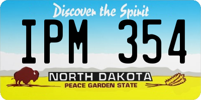 ND license plate IPM354