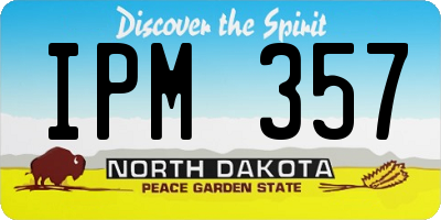 ND license plate IPM357