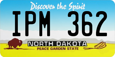 ND license plate IPM362