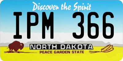 ND license plate IPM366
