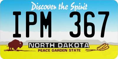 ND license plate IPM367