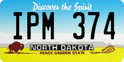 ND license plate IPM374