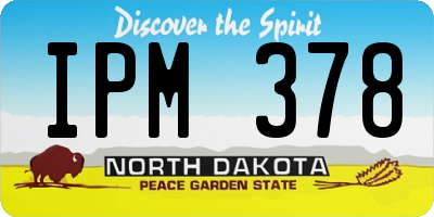 ND license plate IPM378