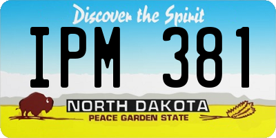 ND license plate IPM381