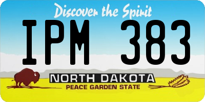ND license plate IPM383
