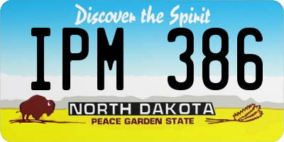 ND license plate IPM386