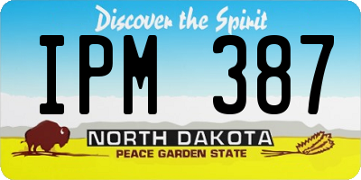 ND license plate IPM387