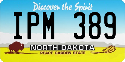 ND license plate IPM389