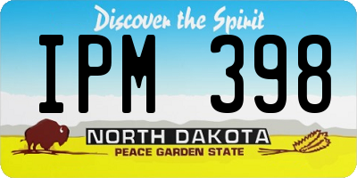 ND license plate IPM398