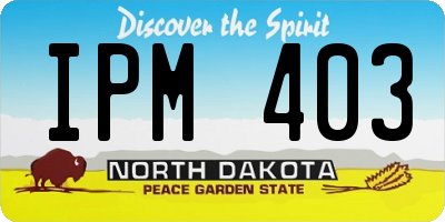 ND license plate IPM403