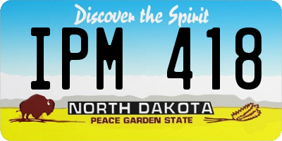 ND license plate IPM418