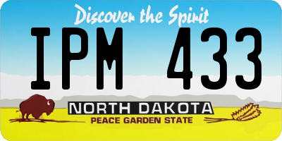 ND license plate IPM433