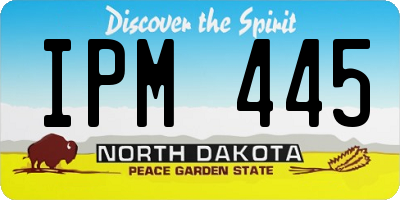 ND license plate IPM445
