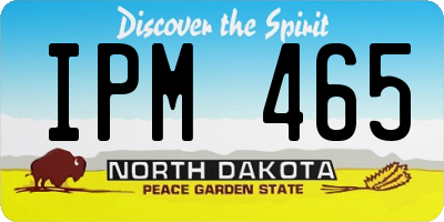 ND license plate IPM465