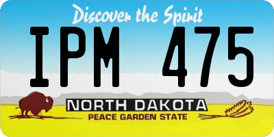ND license plate IPM475