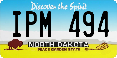 ND license plate IPM494