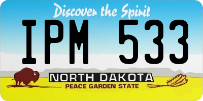 ND license plate IPM533