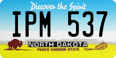 ND license plate IPM537