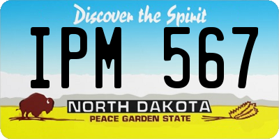 ND license plate IPM567