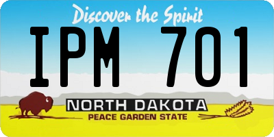 ND license plate IPM701