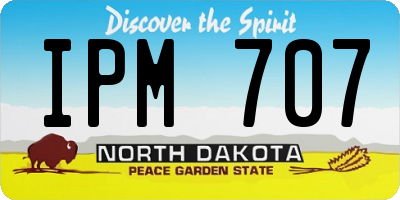 ND license plate IPM707