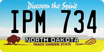 ND license plate IPM734