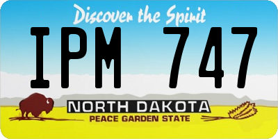ND license plate IPM747