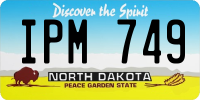 ND license plate IPM749