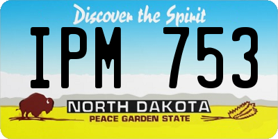 ND license plate IPM753