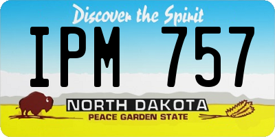 ND license plate IPM757