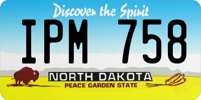 ND license plate IPM758