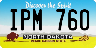 ND license plate IPM760
