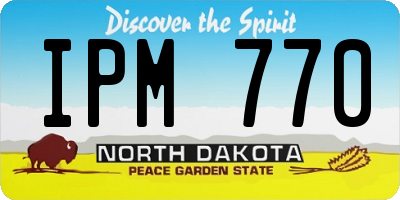 ND license plate IPM770