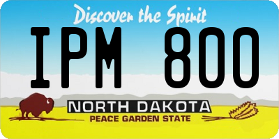 ND license plate IPM800