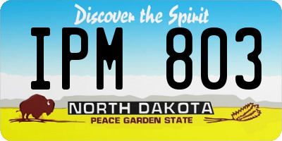 ND license plate IPM803
