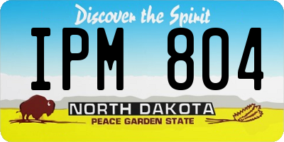 ND license plate IPM804