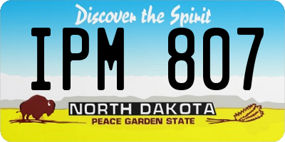 ND license plate IPM807