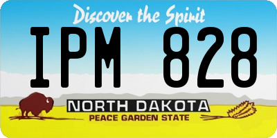 ND license plate IPM828
