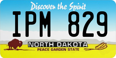 ND license plate IPM829