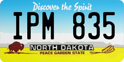 ND license plate IPM835