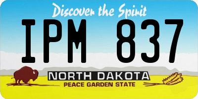 ND license plate IPM837