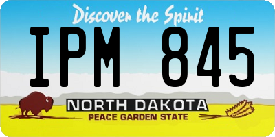 ND license plate IPM845