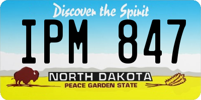 ND license plate IPM847
