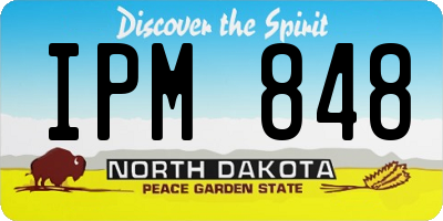 ND license plate IPM848