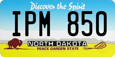 ND license plate IPM850